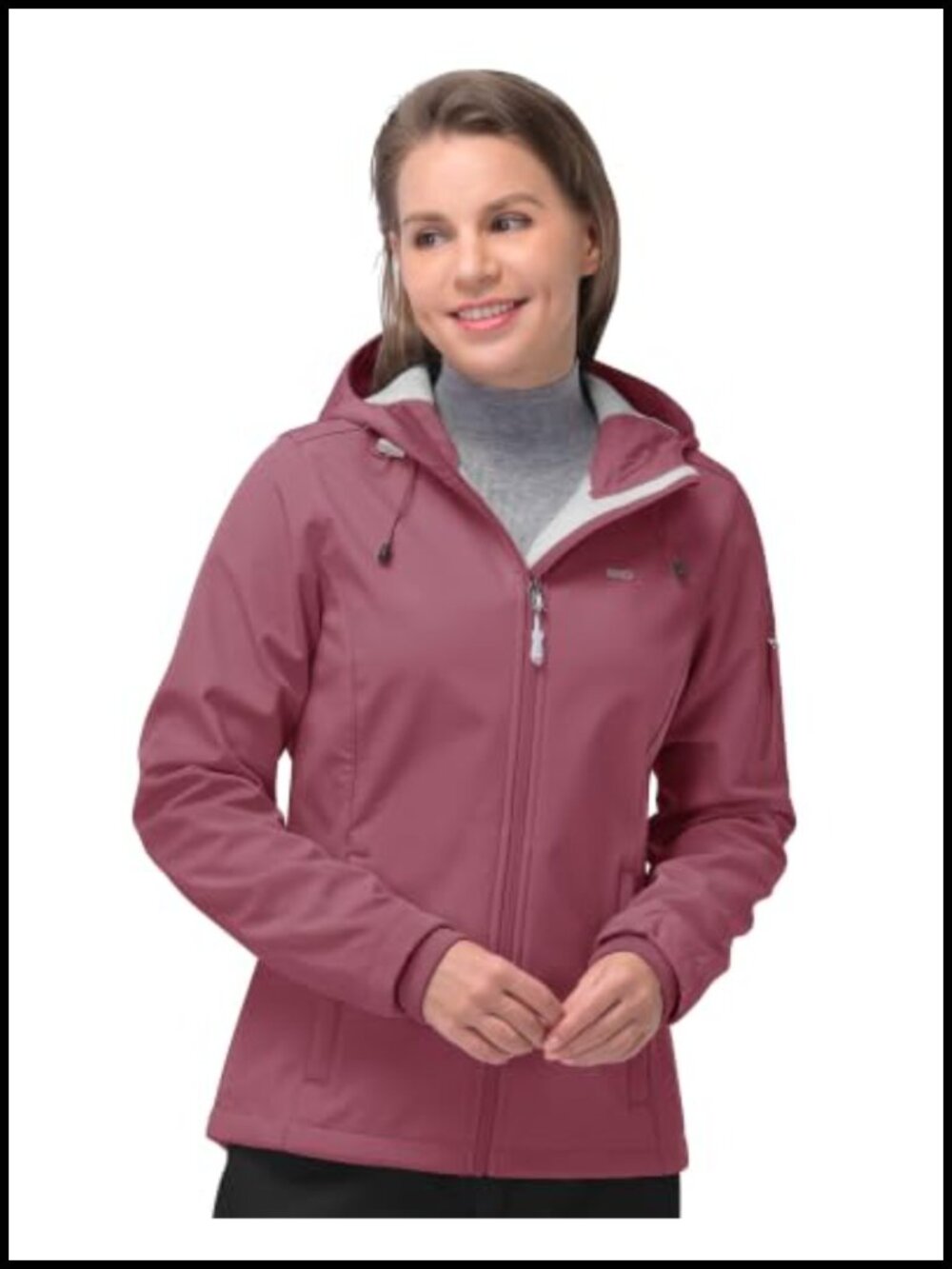 Softshell Jacket Waterproof Hooded Fleece Lined Rain Coat